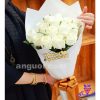 خرید دسته گل رز سفید 15 شاخه ای