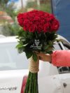 عکس دسته گل رز 40 شاخه رز قرمز