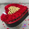باکس گل رز قرمز و شکلات ولنتاین - خرید گل رز هلندی و لاکچری - سفارش آنلاین گل