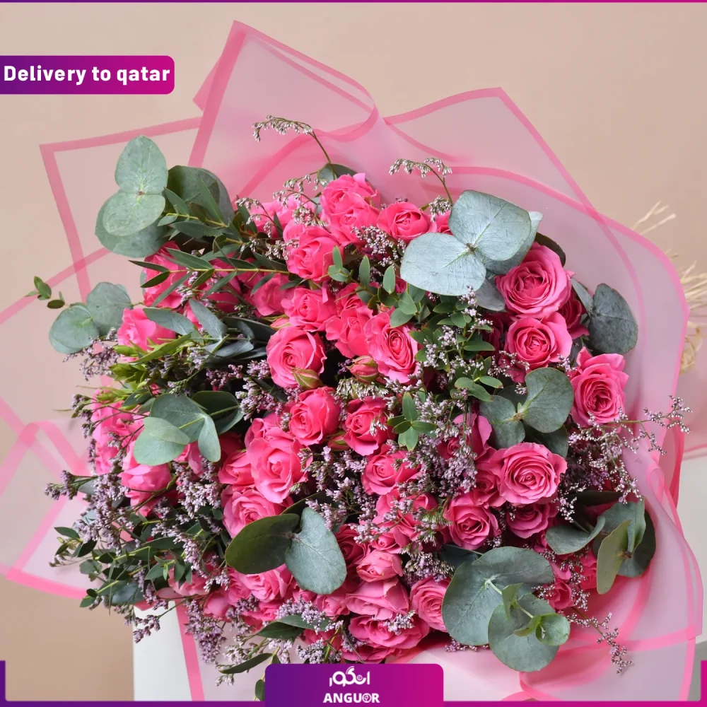 دسته گل رز مینیاتوری 10 شاخه (تحویل در قطر) - Image 2