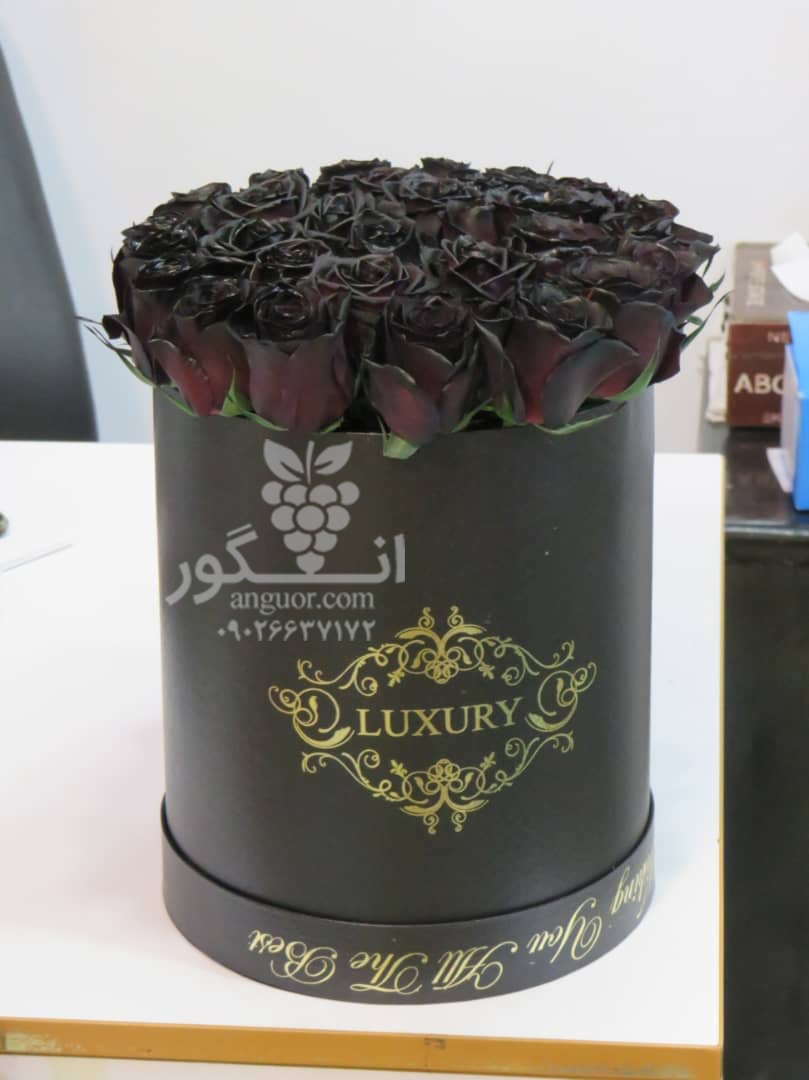 خرید آنلاین و جعبه گل با رز مشکی