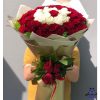 دسته گل رز قرمز و سفید 60 شاخه