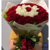 دسته گل رز قرمز و سفید 60 شاخه
