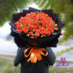 دسته گل رز مینیاتوری نارنجی - خرید دسته گل - سفارش آنلاین گل