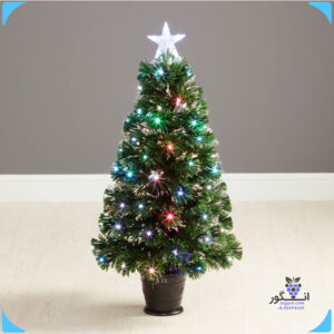 خرید درخت کریسمس با ریسه های نور رنگی - خرید گل کریسمس و سال نو میلادی - گل فروشی آنلاین