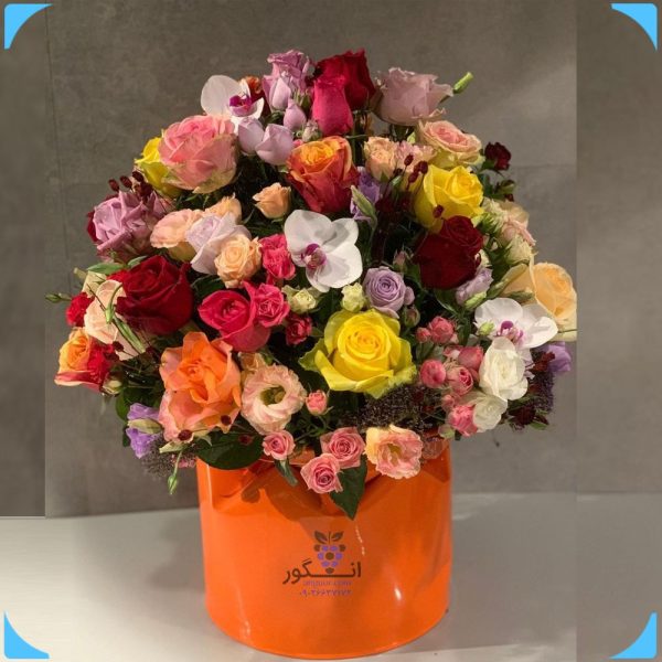 خرید باکس گل زیبای پاییزی گلمهر، سفارش باکس گل - گلفروشی آنلاین
