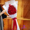 خرید دسته گل رز آرامش قرمز 23 شاخه ای