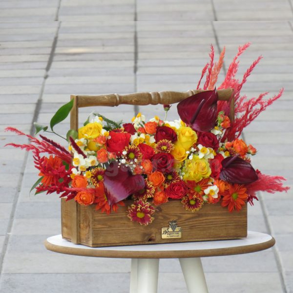 باکس گل پاییزی - خرید آنلاین گل - تبریک تولد پاییزی