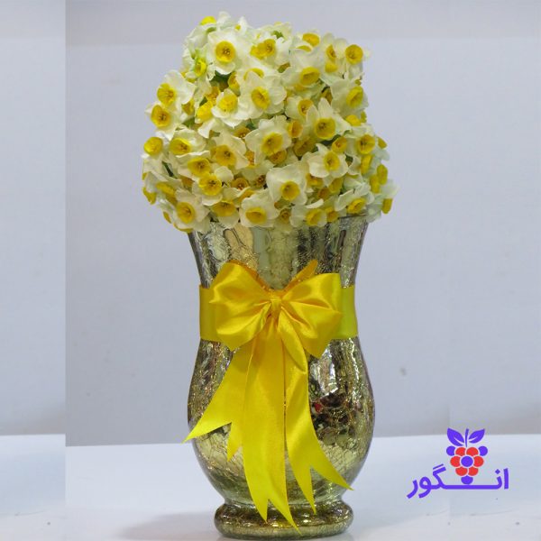 خرید جام گلدان با گل نرگس - سفارش گل نرگس - سفارش آنلاین گل
