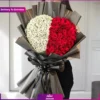 heart-shaped bouquet of 60 red roses and Babys Breath send to uae