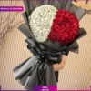 heart-shaped bouquet red roses and Babys Breath send to uae