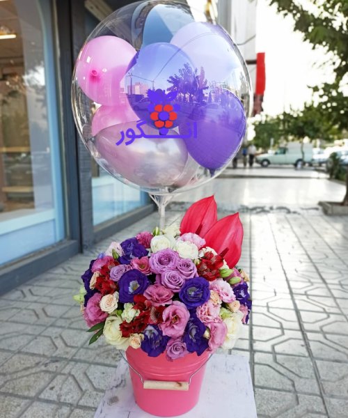 عکس باکس گل تولد دخترانه با تم صورتی، ارسالی به مشتری در مشهد