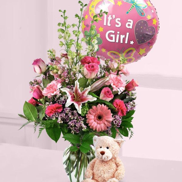 دسته گل Baby Girl Flower Arrangement (ارسال گل به هلند)