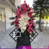 تاج گل ترحیم رنگی یک طبقه