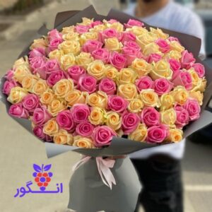 دسته گل رز بزرگ - زیبا و خوشرنگ - خرید دسته گل - گلفروشی آنلاین
