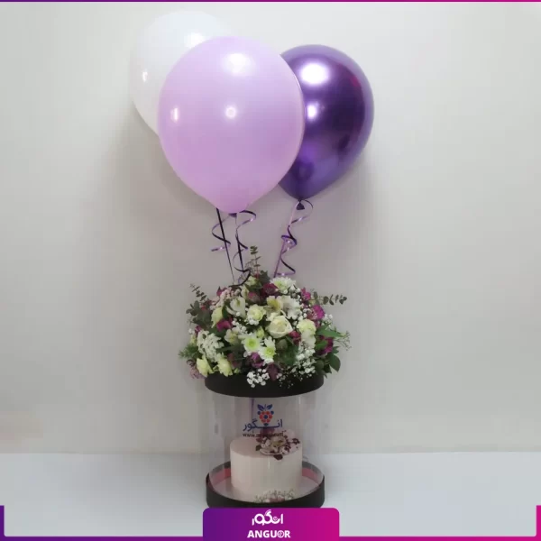 باکس گل و کیک- خرید آنلاین گل تولد-