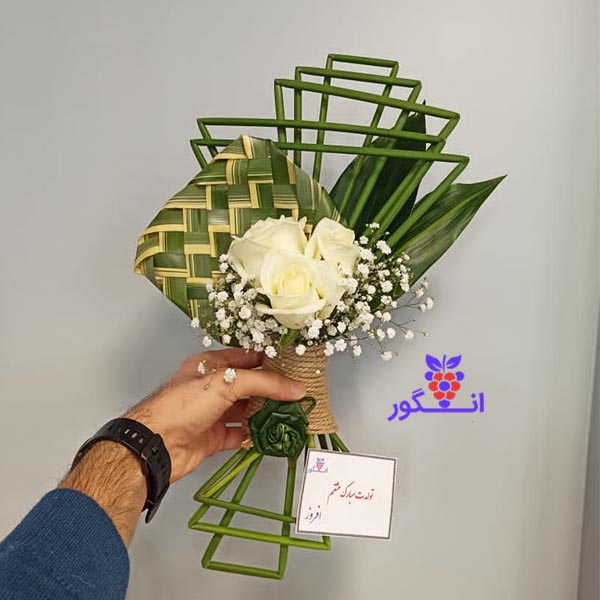 دسته گل رز سفید - خرید گل ارزان - گلفروشی آنلاین