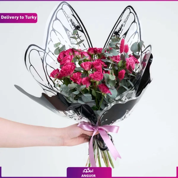 ارسال دسته گل رز مینیاتوری پروانه ای به ترکیه