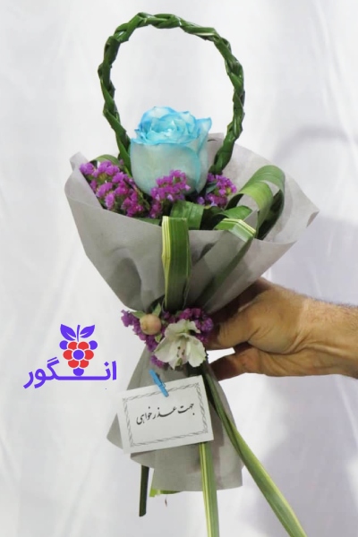 عکس + قیمت دسته گل رز آبی تک شاخه - سفارش دسته گل - گلفروشی آنلاین