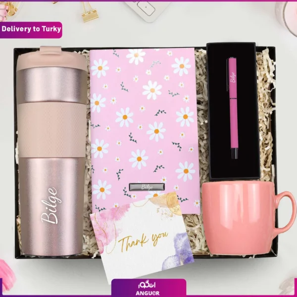 پک هدیه دخترانه (ماگ،خودکار،دفتر یادداشت)