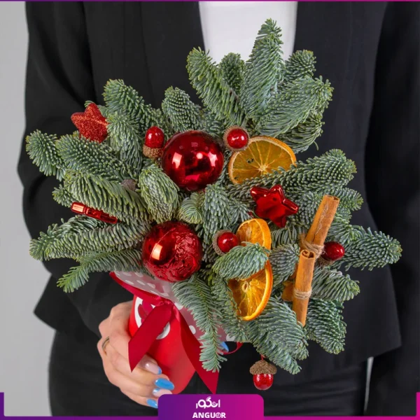 باکس گل کریسمس قیمت مناسب- گل کریسمس- انگور