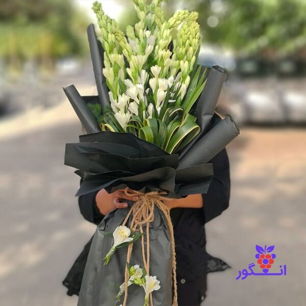 دسته گل زیبا و معطر گل مریم - مناسب برای ترحیم و تسلیت - خرید دسته گل - سفارش آنلاین گل