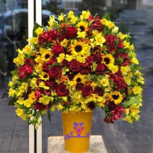باکس گل رز و آفتابگردان - خرید آنلاین گل
