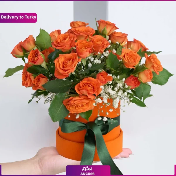 ارسال باکس گل رز نارنجی به ترکیه از انگور