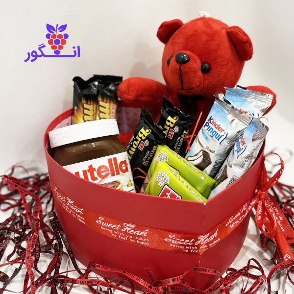 باکس شکلاتی همراه با خرس قرمز - خرید هدیه ولنتاین