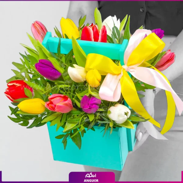 باکس گل بهاری- گل لاله- انگور
