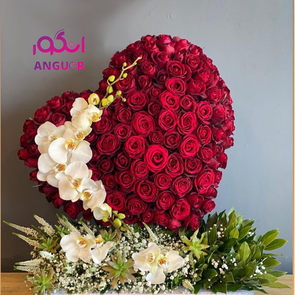 باکس گل ولنتاین- خرید آنلاین گل- سفارش آنلاین رز قلب