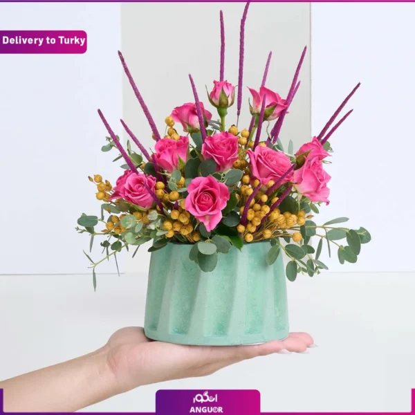 باکس گل رز صورتی برای ترکیه