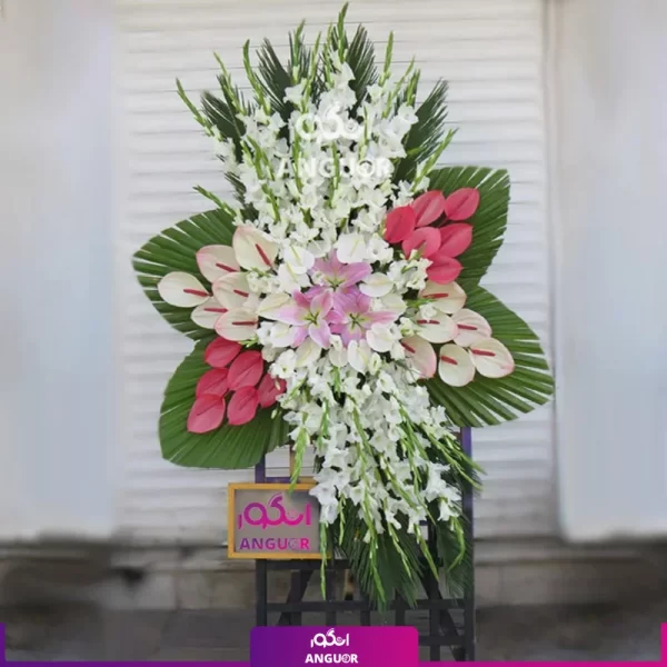 تاج گل ترحیم یک طبقه تابان