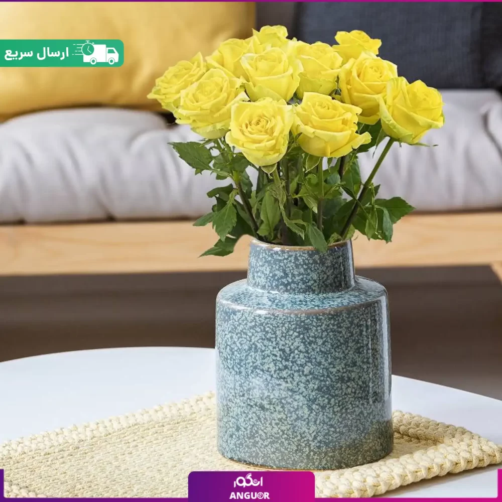 دسته گل 10 شاخه رز زرد (رز هلندی) - Image 2