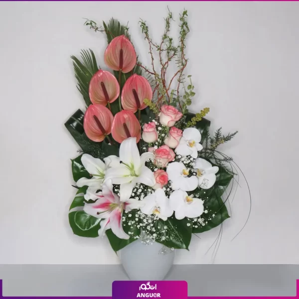 گلدان خواستگاری- گلدان لوکس- خرید آنلاین باکس گل