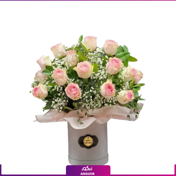 باکس گل رز- خرید باکس گل رز صورتی-ارسال گل به شهرهای ایران