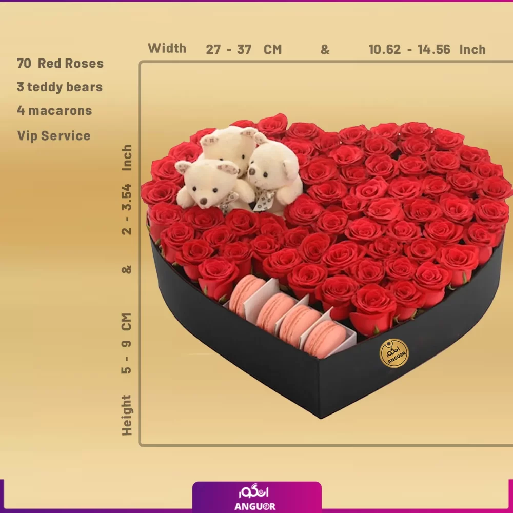 Heart box of flower and bears (طرح بین الملل کلاسیک) - Image 2