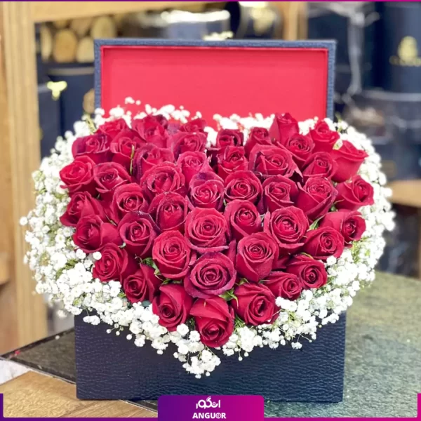 باکس گل رز- خرید آنلاین باکس گل رز قلبی-