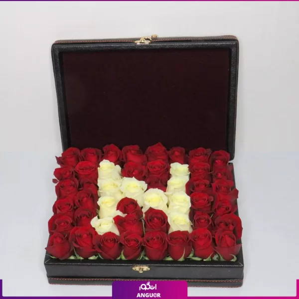 باکس گل رز- خرید آنلاین باکس گل رز حرفN-خرید آنلاین گل