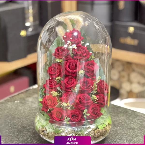 باکس گل مصنوعی- تنگ شیشه ای گل- گلفروشی آنلاین- گل رز مصنوعی