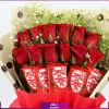 دسته گل رز قرمز با شکلات کیت کت | Kit Kat Chocolate - Image 3