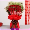 خرید + قیمت + عکس دسته گل رز قرمز با شکلات کیت کت Kit Kat Chocolate (3)