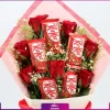 دسته گل رز قرمز با شکلات کیت کت | Kit Kat Chocolate - Image 3
