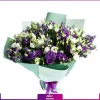 دسته گل لیسیانتوس بزرگ دو رنگ (سفید و بنفش) Big Lisianthus bouquet in two colors (white and purple)