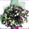 دسته گل لیسیانتوس بزرگ دو رنگ (سفید و بنفش) Big Lisianthus bouquet in two colors (white and purple)