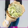 دسته گل لیسیانتوس سفید با ژیپسوفیلا Bouquet of white lisianthus with gypsophila - خرید آنلاین گل - انگور