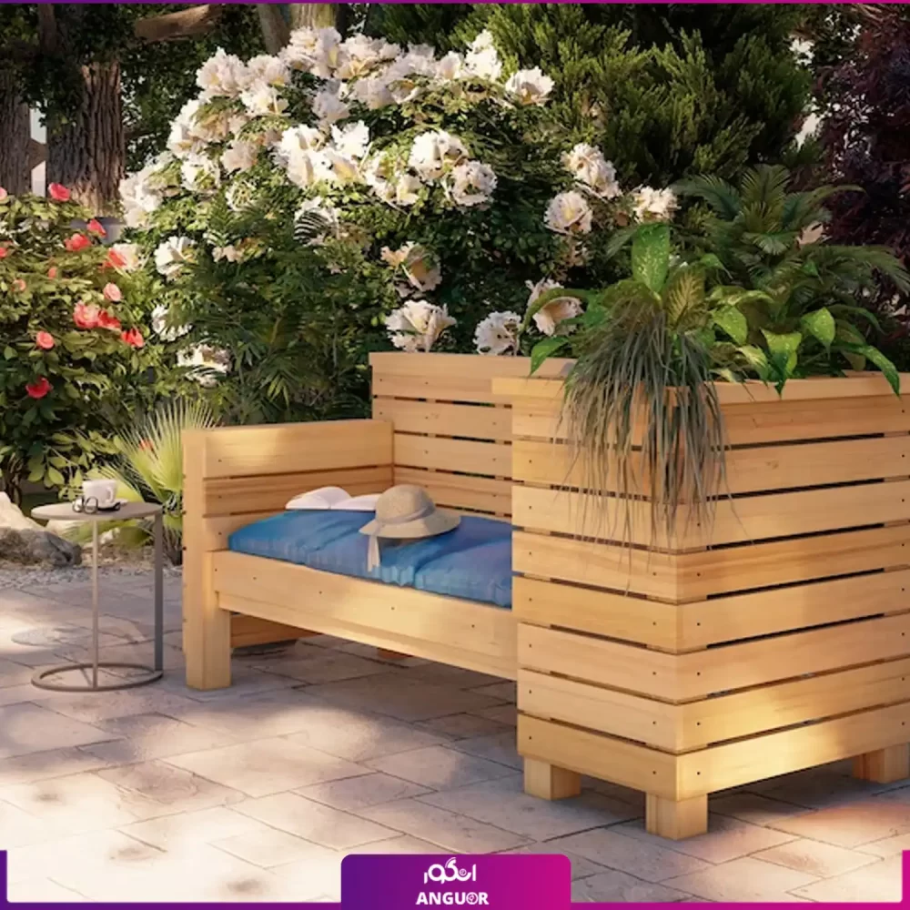 نیمکت و فلاورباکس چوبی - Image 2