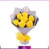 دسته گل رز زرد 7 شاخه 40 سانت - خرید گل رز - انگور