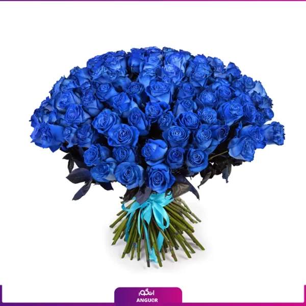 سفارش دسته گل رز آبی - دسته گل رز آبی 101 شاخه - سفارش آنلاین گل - انگور