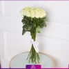 خرید و سفارش دسته گل رز سفید - سته گل رز 19 شاخه - دسته گل 70 سانتی-انگور